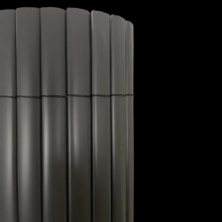 Canisse PVC double face grise 1,5 x 3 m - roseaux ovales 16 mm - anti-UV - NORTENE