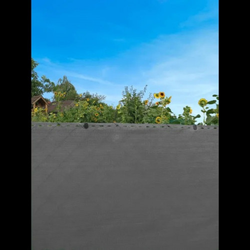 Brise-vue HDPE tissé anthracite 1,5 x 10 m - 120 g/m² - boutonnières - NORTENE 