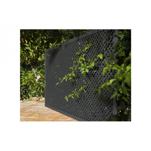 Treillis décoratif LOP anthracite 1 x 2 m - osier semi-synthétique - maille 18 mm - NORTENE 