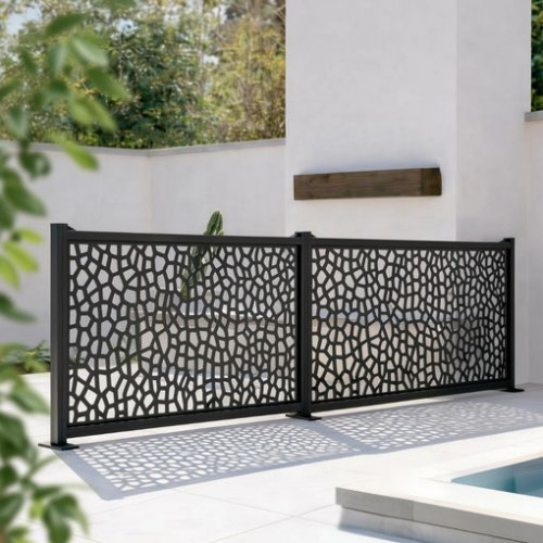 Panneau décoratif extérieur gris anthracite 1 x 2 m - polypropylène 100 % recyclé - NORTENE 