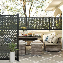 Panneau décoratif extérieur gris anthracite 1 x 2 m - polypropylène 100 % recyclé - NORTENE