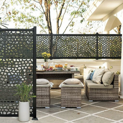 Panneau décoratif extérieur gris anthracite 1 x 2 m - polypropylène 100 % recyclé - NORTENE 