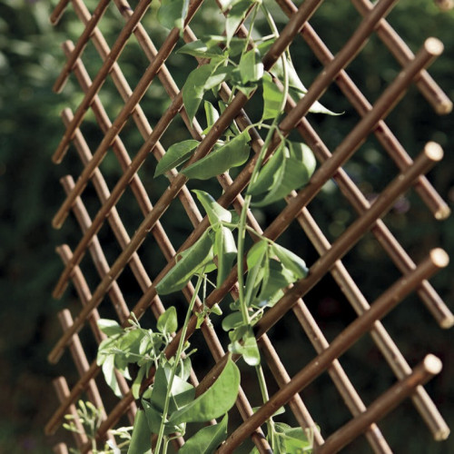 Treillis extensible en osier naturel 0,5 x 1,5 m - finition brun - décoratif - NORTENE 