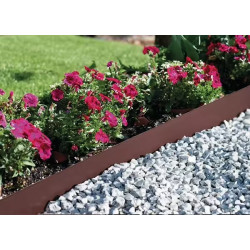 Bordure de jardin acier galvanisé marron 1,06 m - hauteur 18 cm - 5 piquets intégrés de marque NORTENE , référence: J9734000
