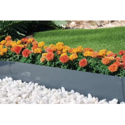 Bordure de jardin acier galvanisé anthracite 1,06 m - hauteur 18 cm - 5 piquets intégrés de marque NORTENE , référence: J9734100