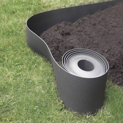 Bordure de jardin flexible grise 10 m - polyéthylène recyclé - hauteur 7,5 cm - NORTENE 