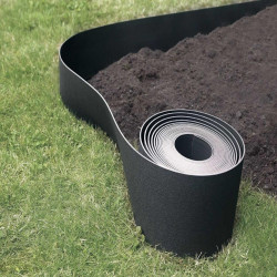 Bordure de jardin flexible anthracite 10 m - polyéthylène recyclé - hauteur 7,5 cm - NORTENE 
