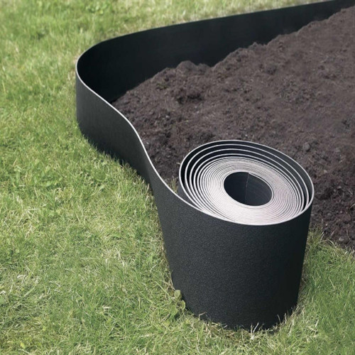 Bordure de jardin flexible anthracite 10 m - polyéthylène recyclé - hauteur 7,5 cm - NORTENE 