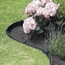 Bordure de jardin flexible anthracite 10 m - polyéthylène recyclé - hauteur 7,5 cm - NORTENE 