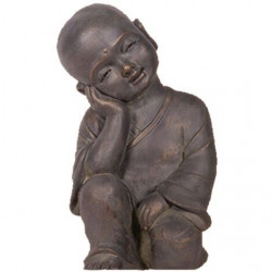 Statue Bouddha Mey grise 41,5 cm - résine - extérieur - NORTENE 
