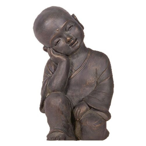 Statue Bouddha Mey grise 41,5 cm - résine - extérieur - NORTENE 