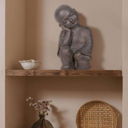 Statue Bouddha Mey grise 41,5 cm - résine - extérieur - NORTENE 