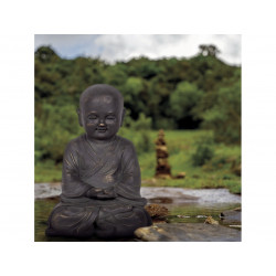 Statue de jardin Bouddha Leo 41 cm - argile fibreuse - NORTENE 