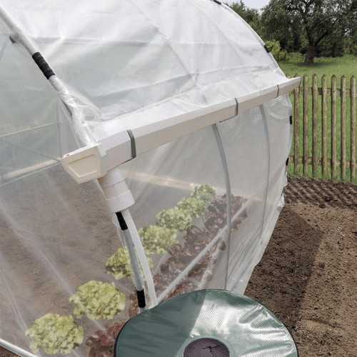 Serre de jardin avec gouttière latérale 3 x 3 x 2 m - acier galvanisé - récupération d’eau - NORTENE 