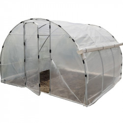 Serre de jardin avec gouttière latérale 3 x 3 x 2 m - acier galvanisé - récupération d’eau - NORTENE 