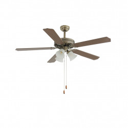 Ventilateur de plafond 132 cm bronze antique - 5 pales avec 3 éclairages E27 de marque DLC Home, référence: B9736300