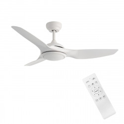 Ventilateur de plafond 76 cm nickel satiné - 6 pales avec éclairage E27 - DLC Home