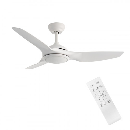 Ventilateur de plafond 76 cm nickel satiné - 6 pales avec éclairage E27 - DLC Home