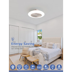 Ventilateur plafonnier 50,8 cm blanc - LED 36 W réglable avec télécommande - DLC Home