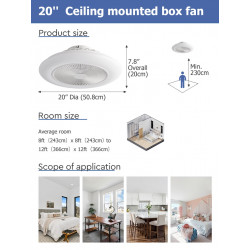 Ventilateur plafonnier 50,8 cm blanc - LED 36 W réglable avec télécommande - DLC Home