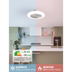 Ventilateur plafonnier 50,8 cm blanc - LED 36 W réglable avec télécommande - DLC Home