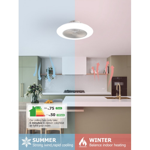 Ventilateur plafonnier 50,8 cm blanc - LED 36 W réglable avec télécommande - DLC Home