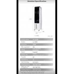 Rafraîchisseur d’air 45 L noir et blanc - débit 4500 m³/h avec télécommand - DLC Home