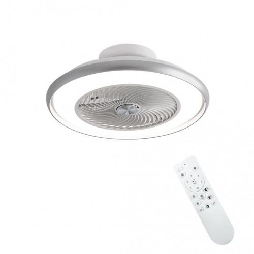 Ventilateur plafonnier 56 cm blanc mat - 8 pales avec LED 36 W et télécommande - DLC Home