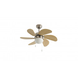 Ventilateur de plafond 107 cm blanc - pales transparentes avec LED 28 W et télécommande de marque DLC Home, référence: B9737000