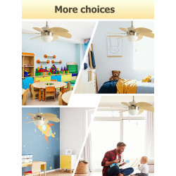 Ventilateur de plafond 107 cm blanc - pales transparentes avec LED 28 W et télécommande - DLC Home