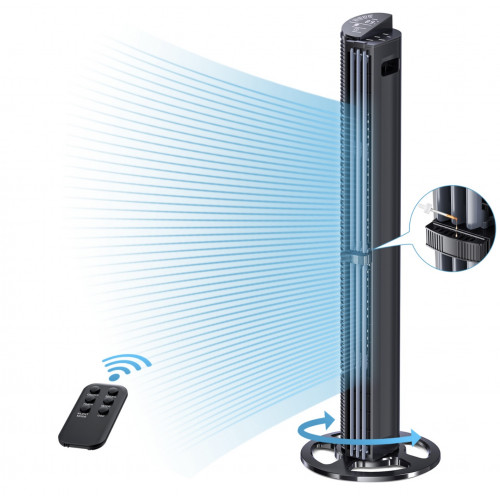 Ventilateur colonne 40 pouces noir - écran LED avec télécommande - DLC Home
