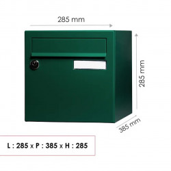 Boîte aux lettres normalisée - 1 porte extérieur - essentiel - acier vert brillant - RENZ