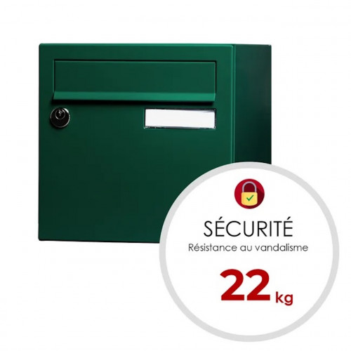 Boîte aux lettres normalisée - 1 porte extérieur - essentiel - acier vert brillant - RENZ