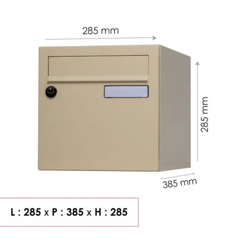 Boîte aux lettres normalisée - 1 porte - Essentiel - acier ivoire brillant - RENZ