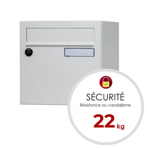 Boîte aux lettres normalisée - 1 porte - Essentiel - acier blanc brillant - RENZ