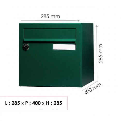 Boîte aux lettres normalisée - 2 portes - Essentiel - acier vert brillant - RENZ