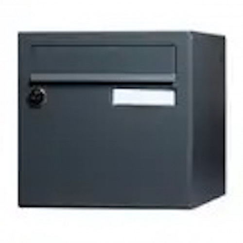 Boîte aux lettres normalisée - 2 portes - Essentiel - acier gris brillant - RENZ