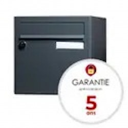 Boîte aux lettres normalisée - 2 portes - Essentiel - acier gris brillant - RENZ