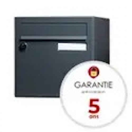 Boîte aux lettres normalisée - 2 portes - Essentiel - acier gris brillant - RENZ