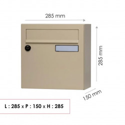 Boîte aux lettres compacte - 1 porte extérieur - Essentiel - acier ivoire brillant - RENZ
