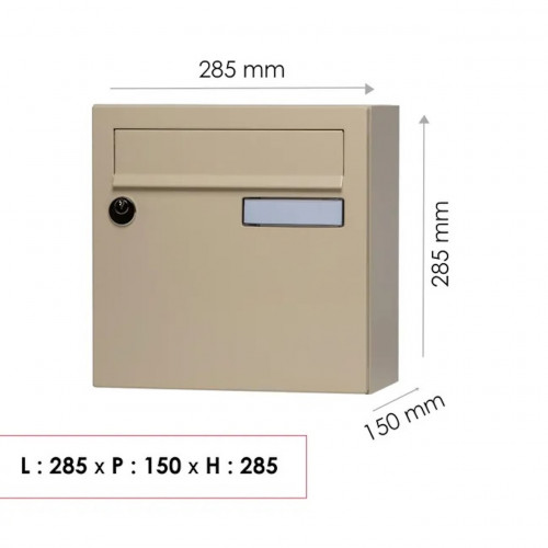 Boîte aux lettres compacte - 1 porte extérieur - Essentiel - acier ivoire brillant - RENZ