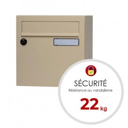 Boîte aux lettres compacte - 1 porte extérieur - Essentiel - acier ivoire brillant - RENZ