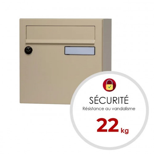 Boîte aux lettres compacte - 1 porte extérieur - Essentiel - acier ivoire brillant - RENZ