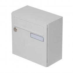 Boîte aux lettres compacte - 1 porte extérieur - Essentiel - acier blanc brillant - RENZ