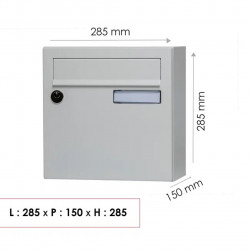 Boîte aux lettres compacte - 1 porte extérieur - Essentiel - acier blanc brillant - RENZ