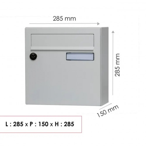 Boîte aux lettres compacte - 1 porte extérieur - Essentiel - acier blanc brillant - RENZ