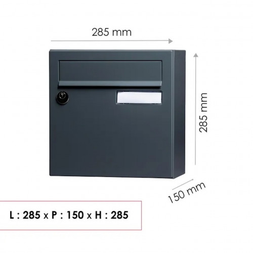 Boîte aux lettres compacte - 1 porte extérieur - Essentiel - acier gris brillant - RENZ