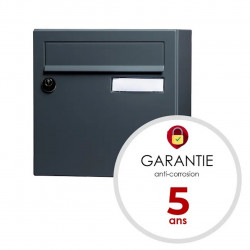 Boîte aux lettres compacte - 1 porte extérieur - Essentiel - acier gris brillant - RENZ