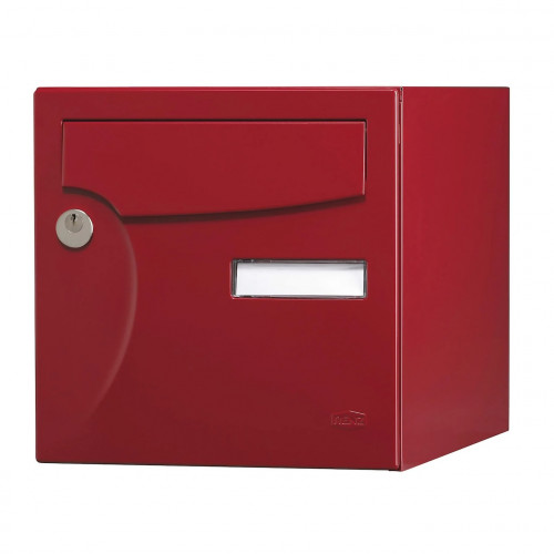 Boîte aux lettres normalisée - 1 porte extérieur - Animation - acier rouge basque - RENZ