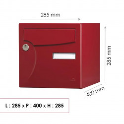 Boîte aux lettres normalisée - 2 portes extérieur - Animation - acier rouge basque - RENZ